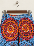 Blue & Orange Bohemian Mandala Print Wide Leg Pants - Size M