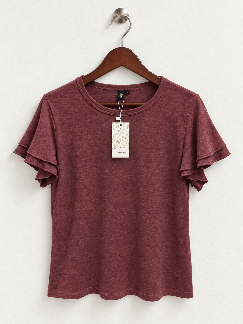 Automet Women’s Short Sleeve Crewneck Summer Tshirt - Size L