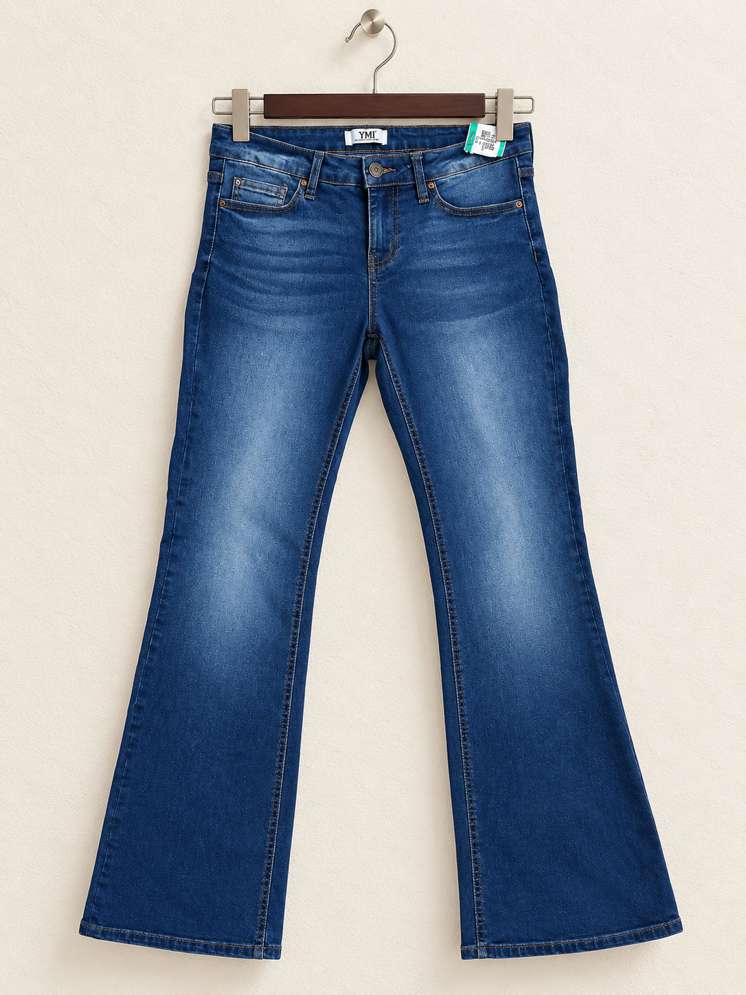 YMI Women’s Medium Wash Mid-Rise Flare Jeans
