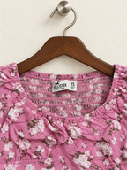 Hollister Women’s Pink Floral Off-Shoulder Crop Top