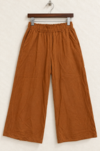 H&M Women's Brown Wide-Leg Elastic Trousers