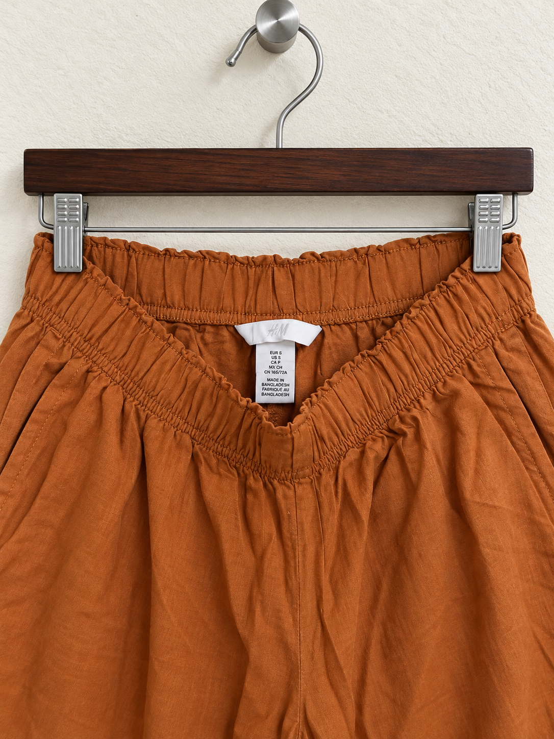 H&M Women's Brown Wide-Leg Elastic Trousers
